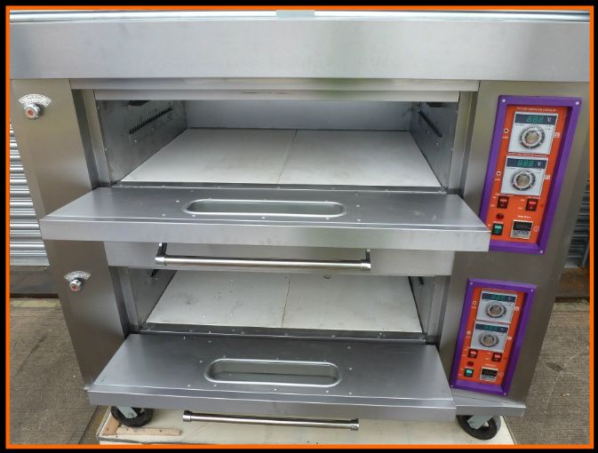 NEW COMMERCIAL GAS STONE BAKE PIZZA OVEN DOUBLE DECK BAKING CONVECTION